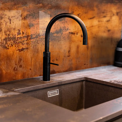 Printed glass kitchen splashback