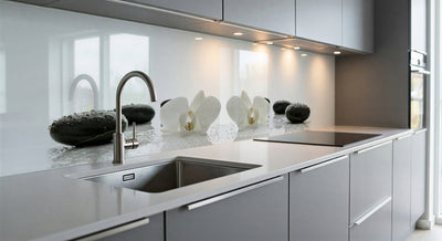 Painted kitchen glass cladding #596