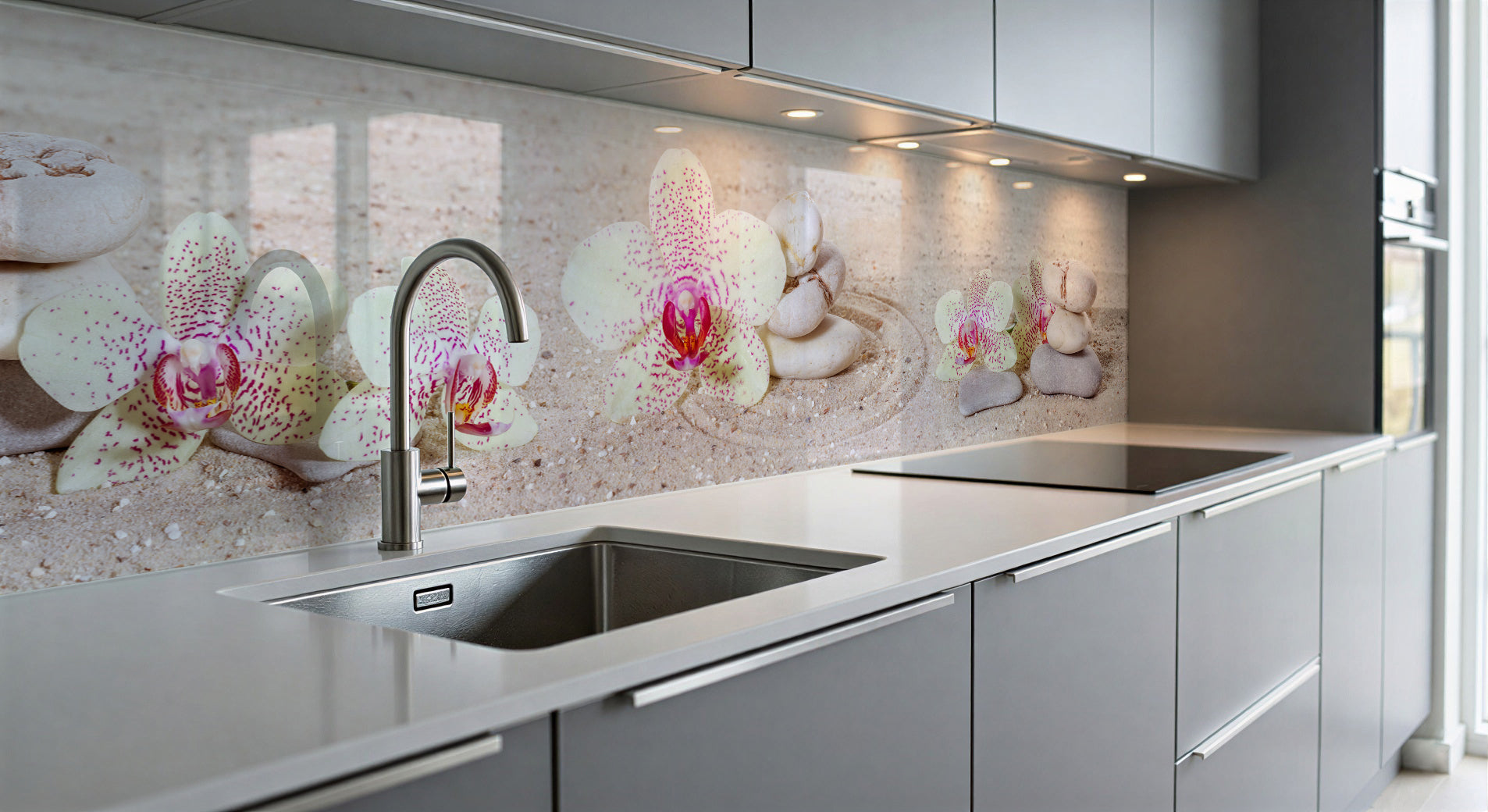 Painted kitchen glass cladding #597
