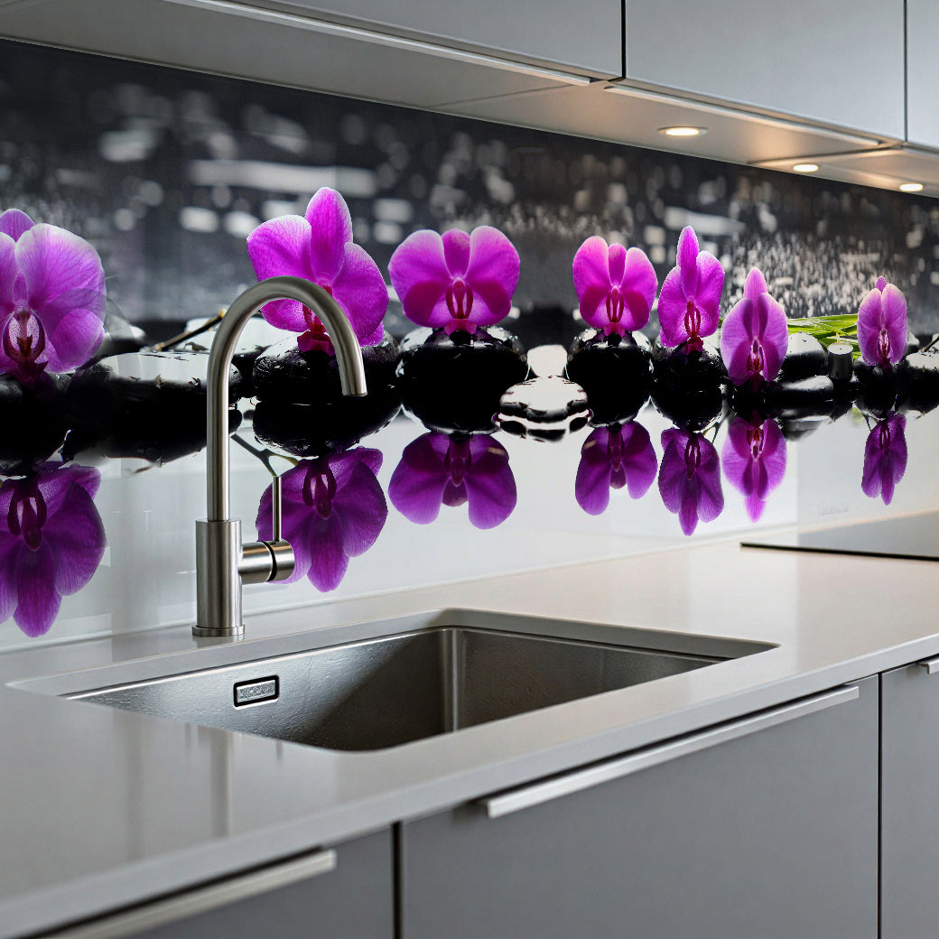 Painted kitchen glass cladding #599