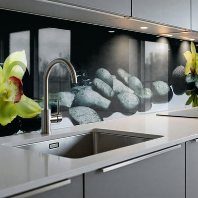 Painted kitchen glass cladding #601