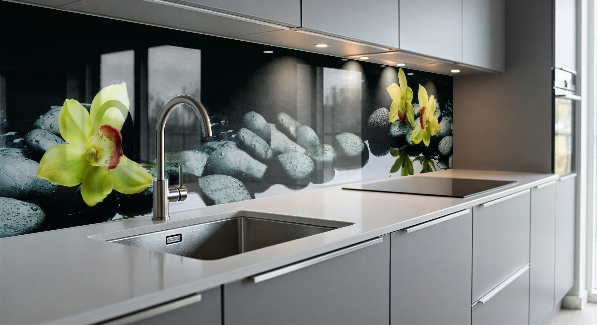 Painted kitchen glass cladding #601