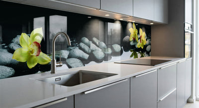 Painted kitchen glass cladding #601
