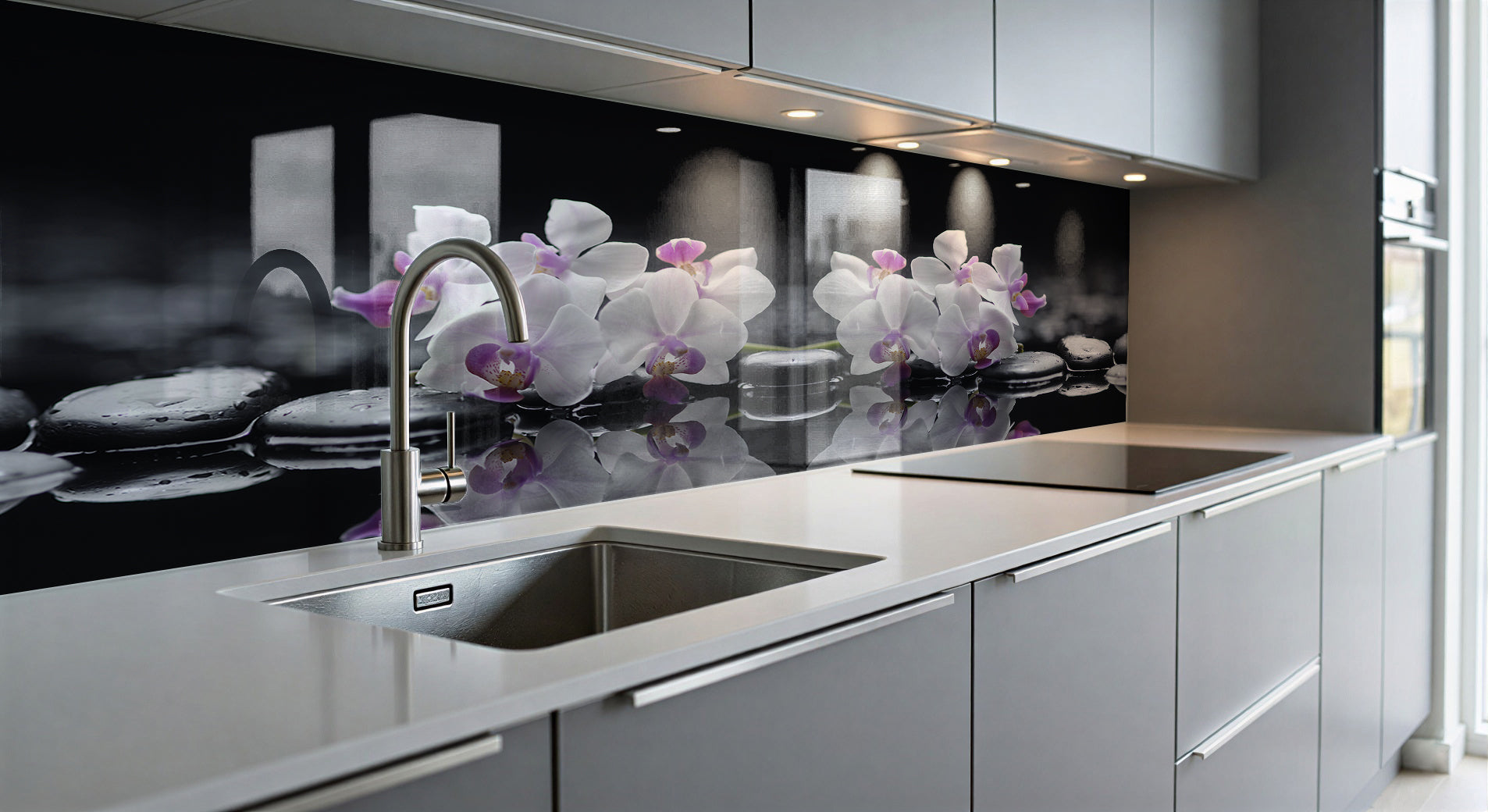 Painted kitchen glass cladding #603