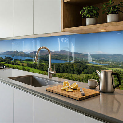 Painted kitchen glass cladding