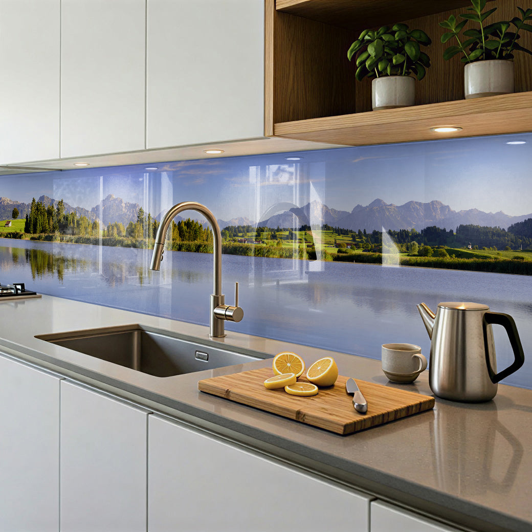 Painted glass kitchen splashbacks #611