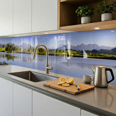 Painted glass kitchen splashbacks #611