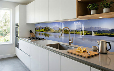 Painted glass kitchen splashbacks #611
