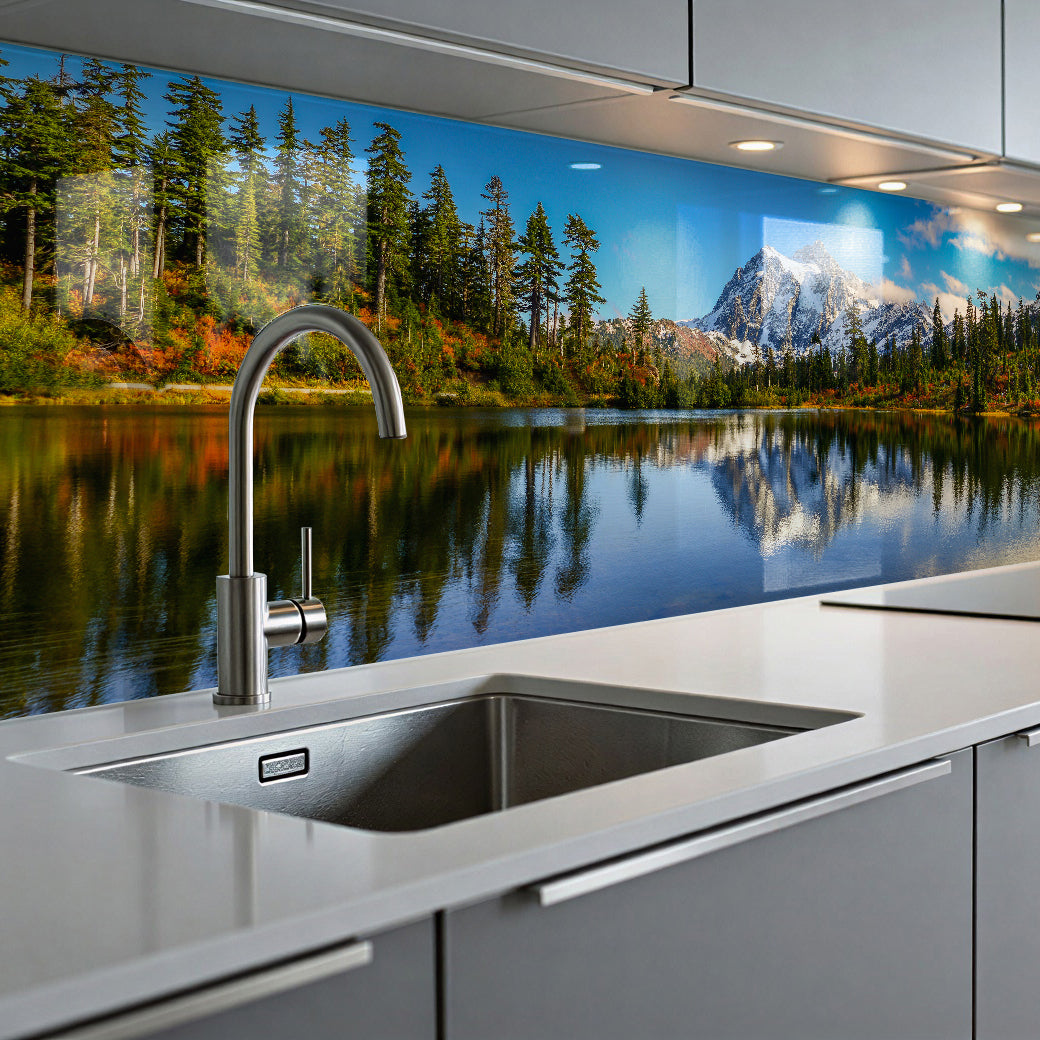 Painted glass kitchen splashbacks #615