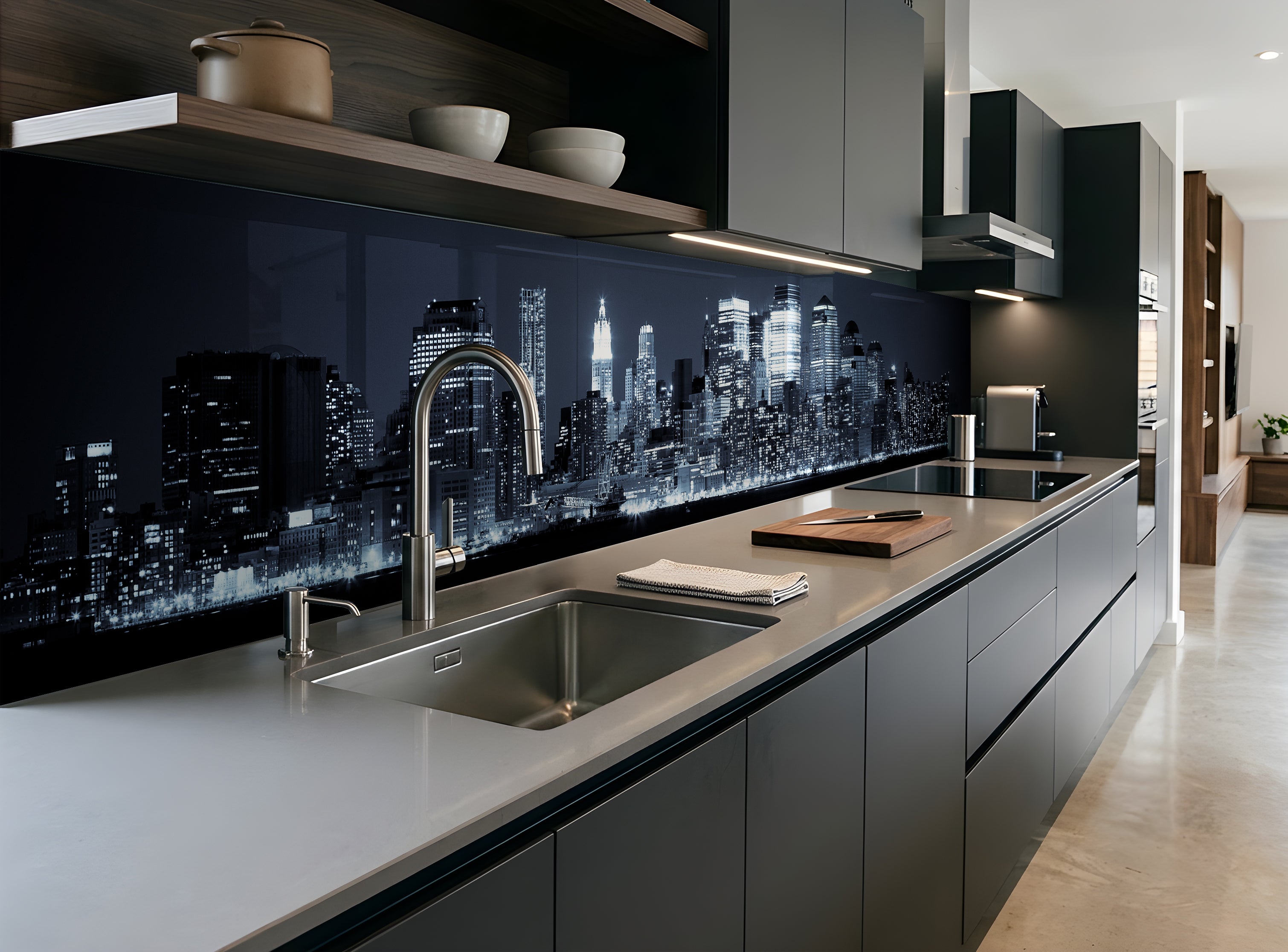 Printed glass kitchen cladding #622