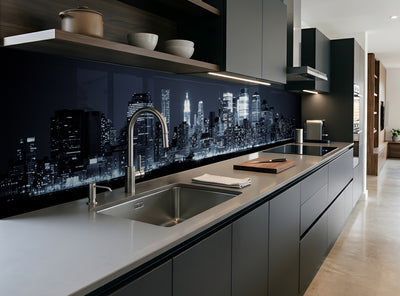 Printed glass kitchen cladding #622