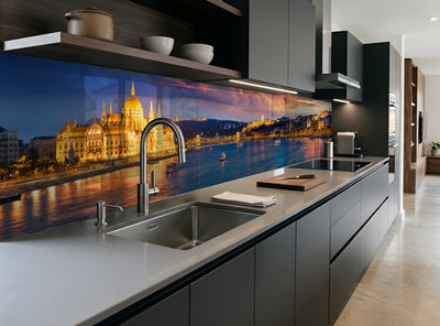 Printed glass kitchen cladding #623