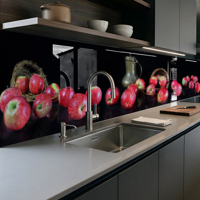 Painted kitchen glass cladding