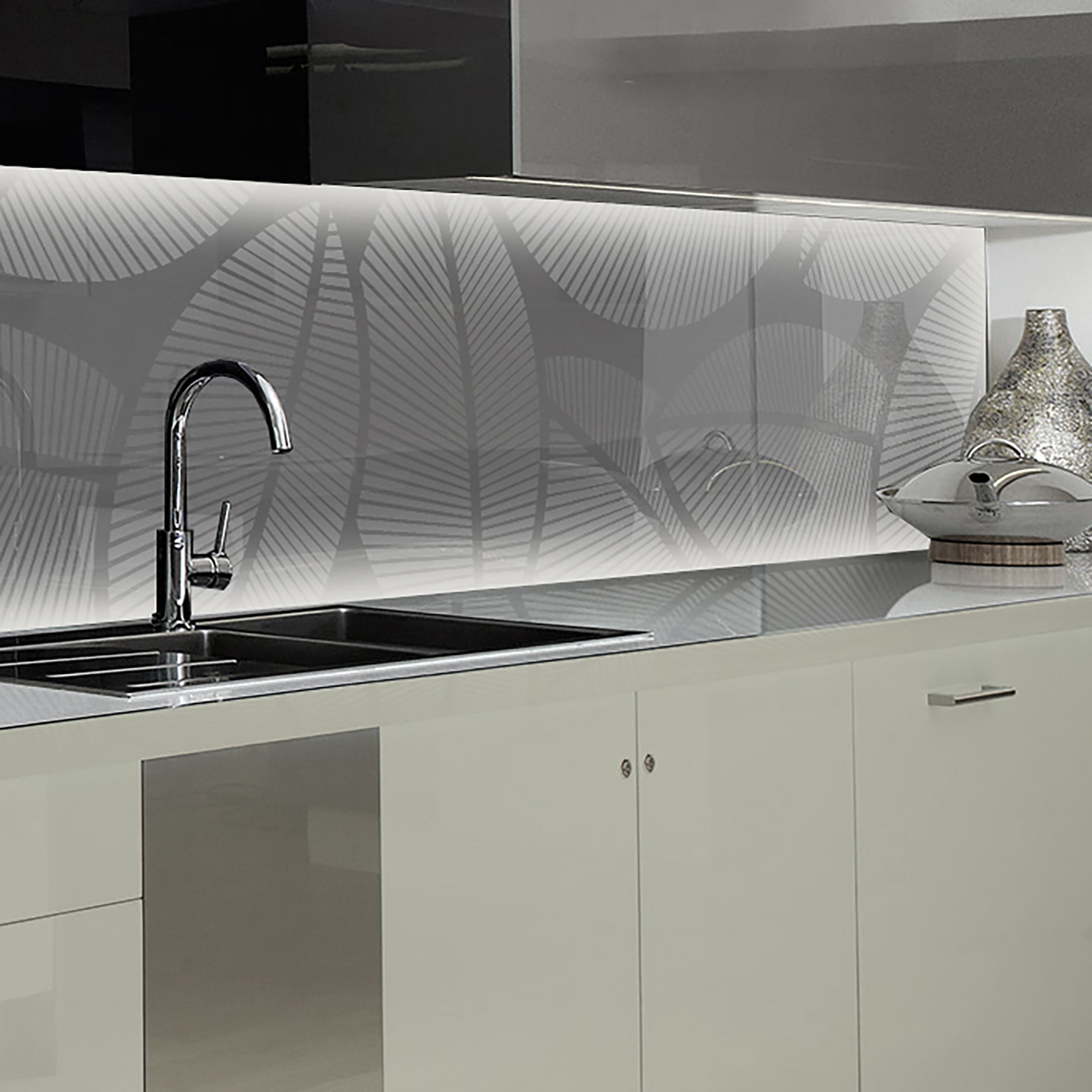 Painted glass kitchen cladding #63