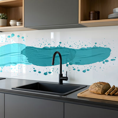 Printed glass kitchen splashback