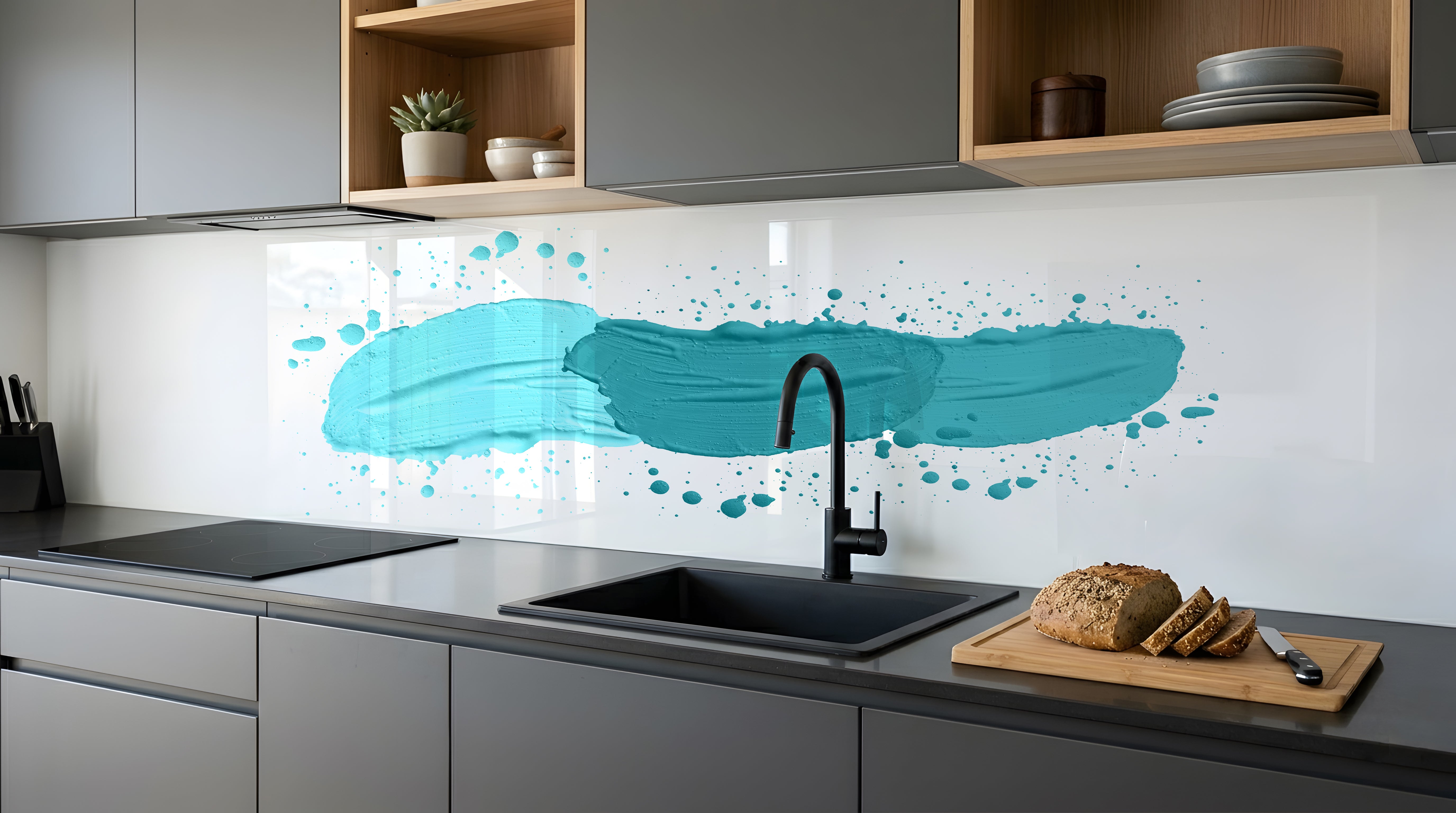 Printed glass kitchen splashback #641