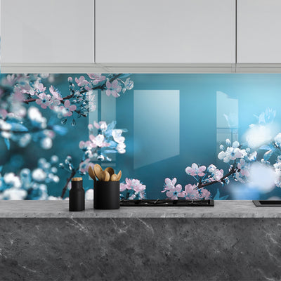 Painted kitchen glass cladding