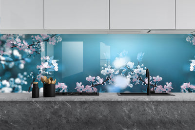 Painted glass kitchen splashback #646