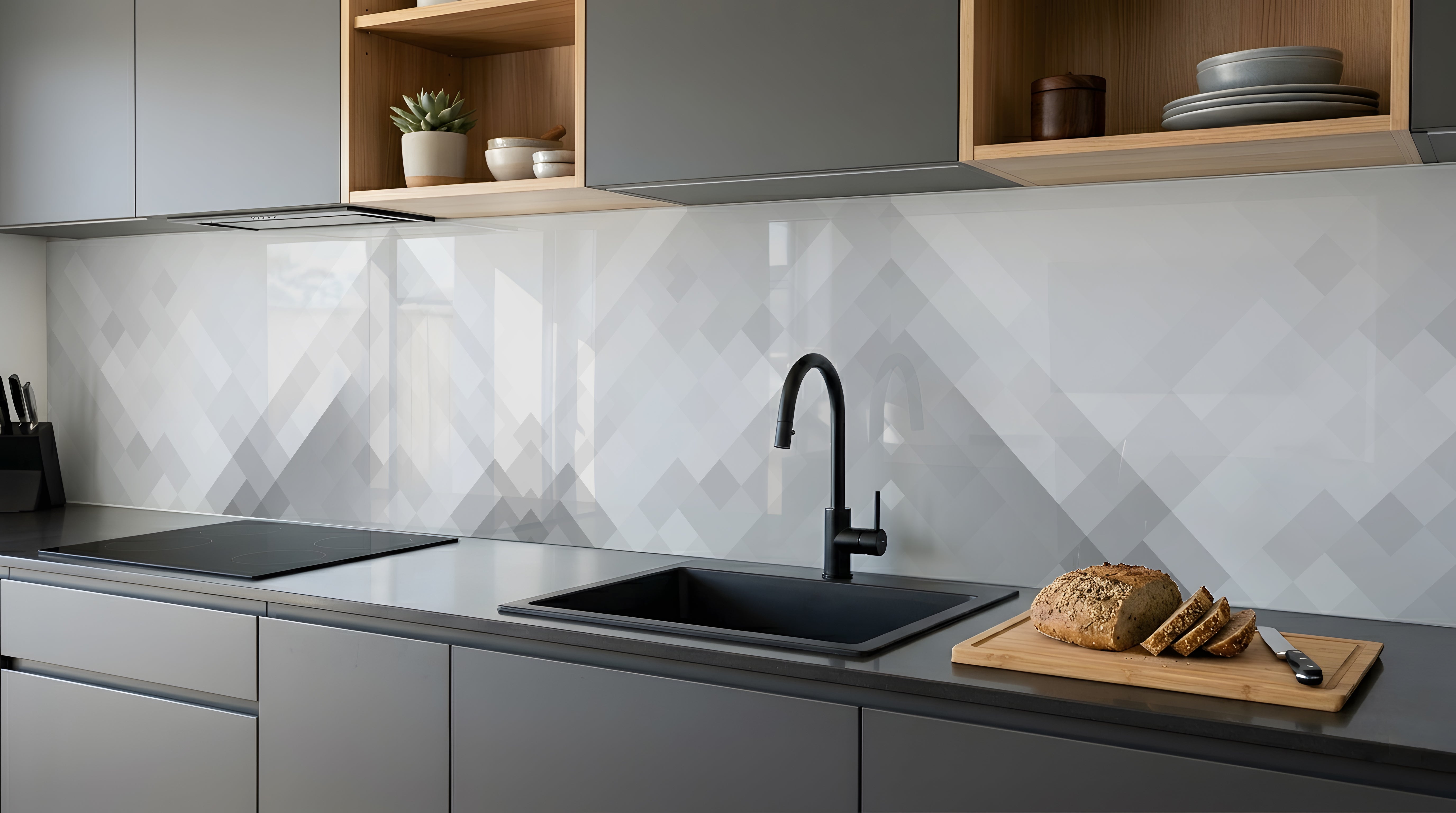 Printed glass kitchen splashback #651