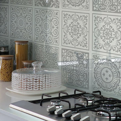 Painted kitchen glass cladding #69