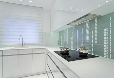 Painted glass kitchen cladding #7a