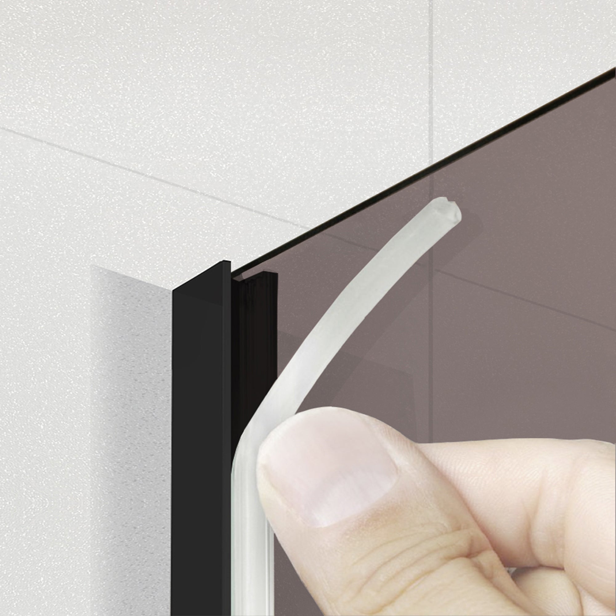 Shower Screens Walk-in, Black shower wall, #Bronze #Bronze