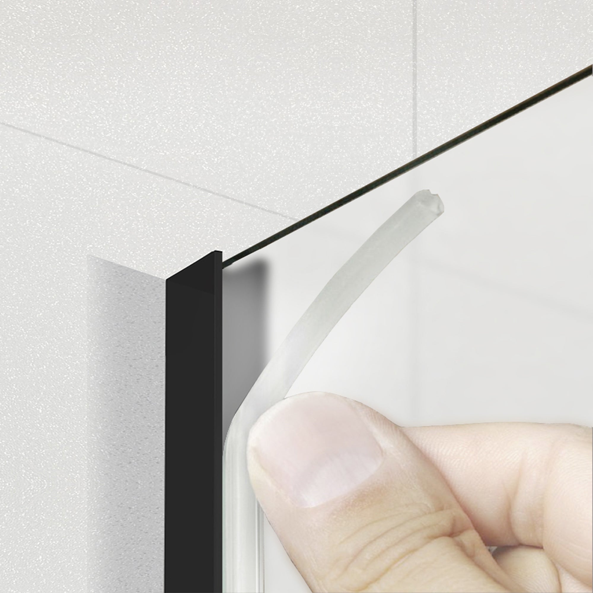 Shower Screens Walk-in, Black Shower Wall, #Satiné #Matt