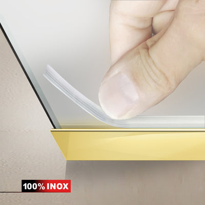 Shower enclosure with hinged door #Satiné