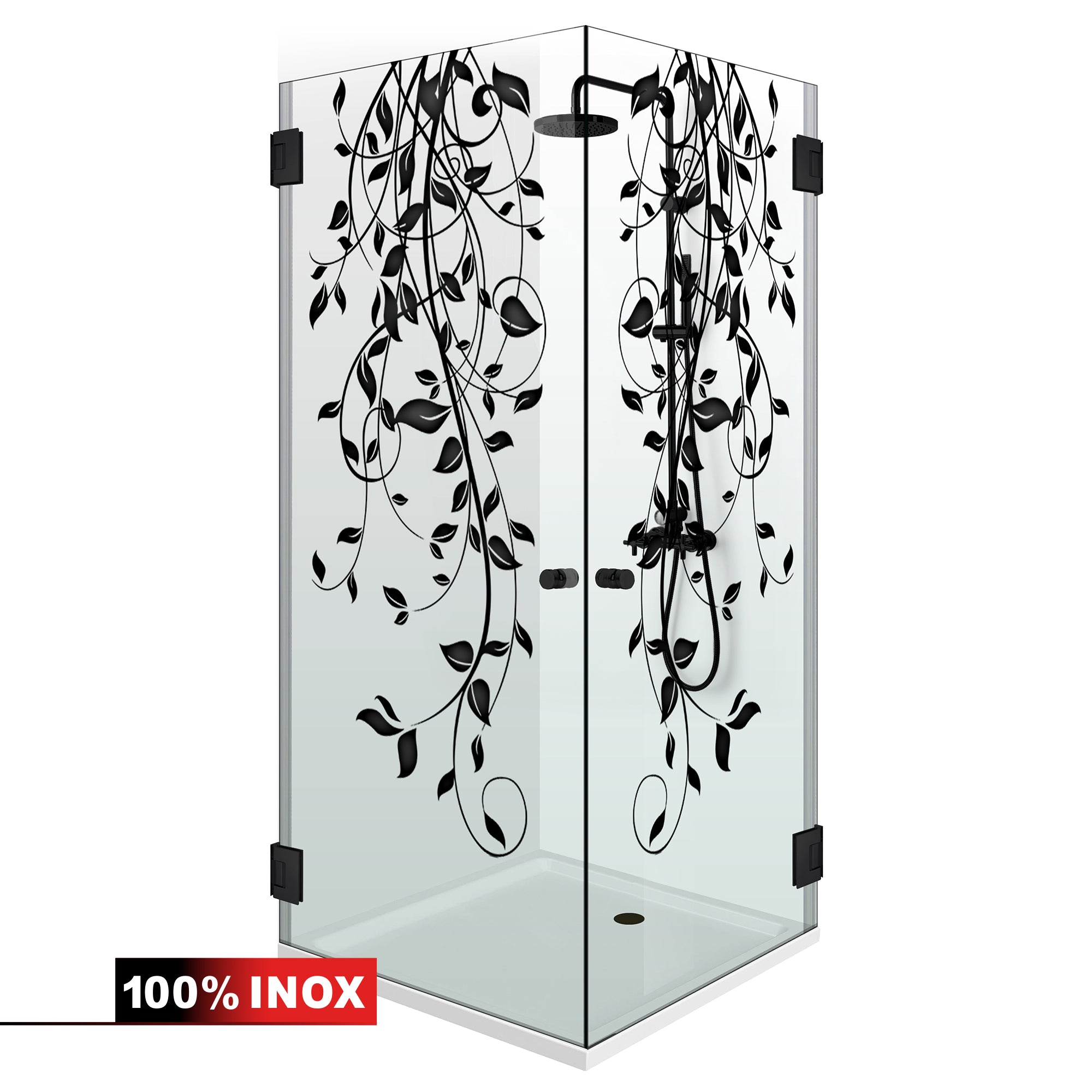 Shower enclosure with hinged door #Clear