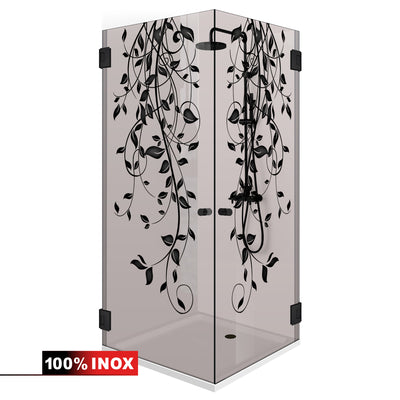 Shower enclosure with hinged door #Bronze