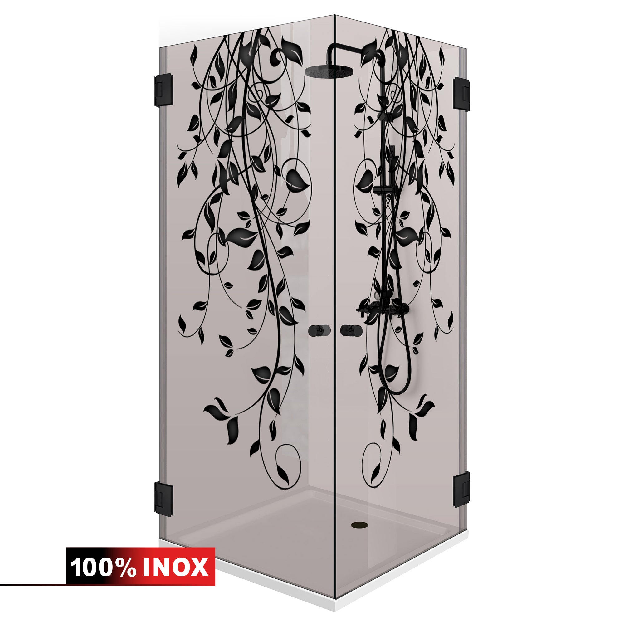 Shower enclosure with hinged door #Bronze