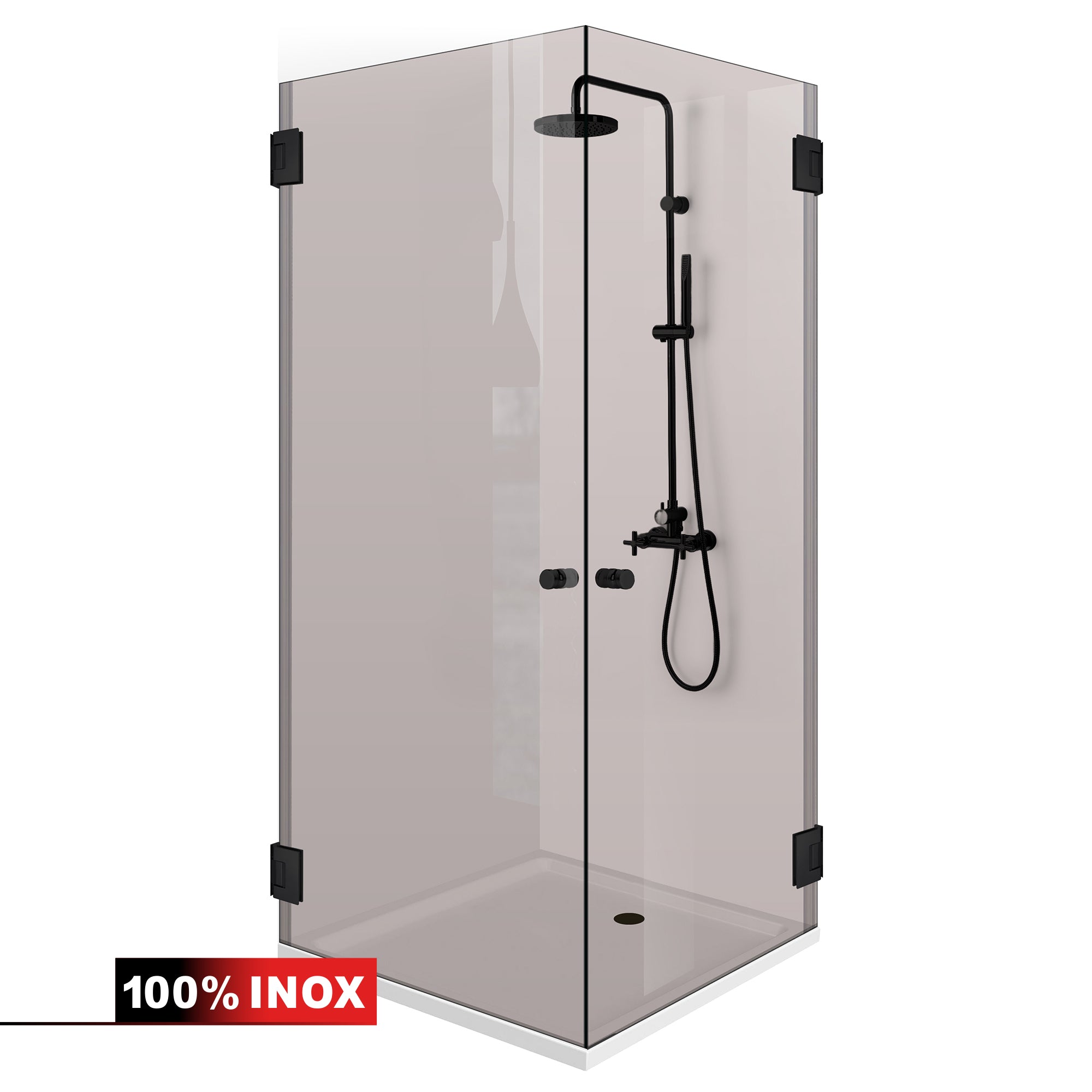 Shower enclosure with swing door #Bronze