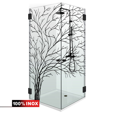 Shower enclosure with hinged door #Clear