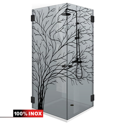 Shower enclosure with hinged door #Grey