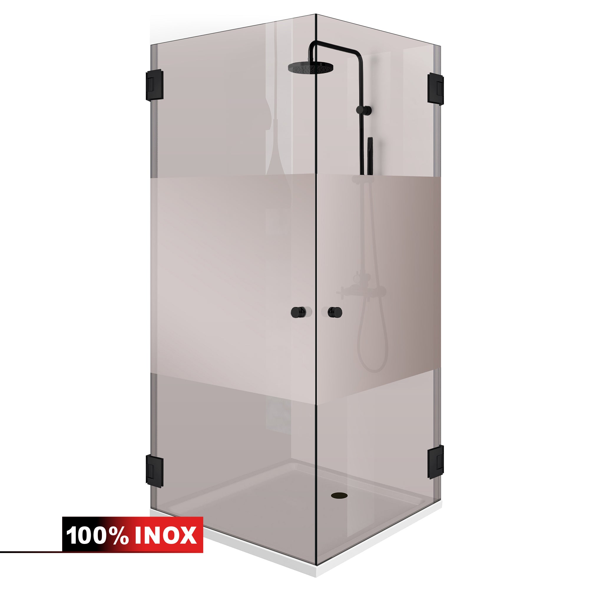 Shower enclosure with swing door #Bronze
