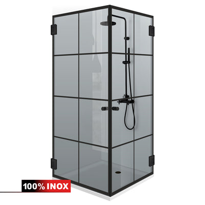 Shower enclosure with hinged door #Grey