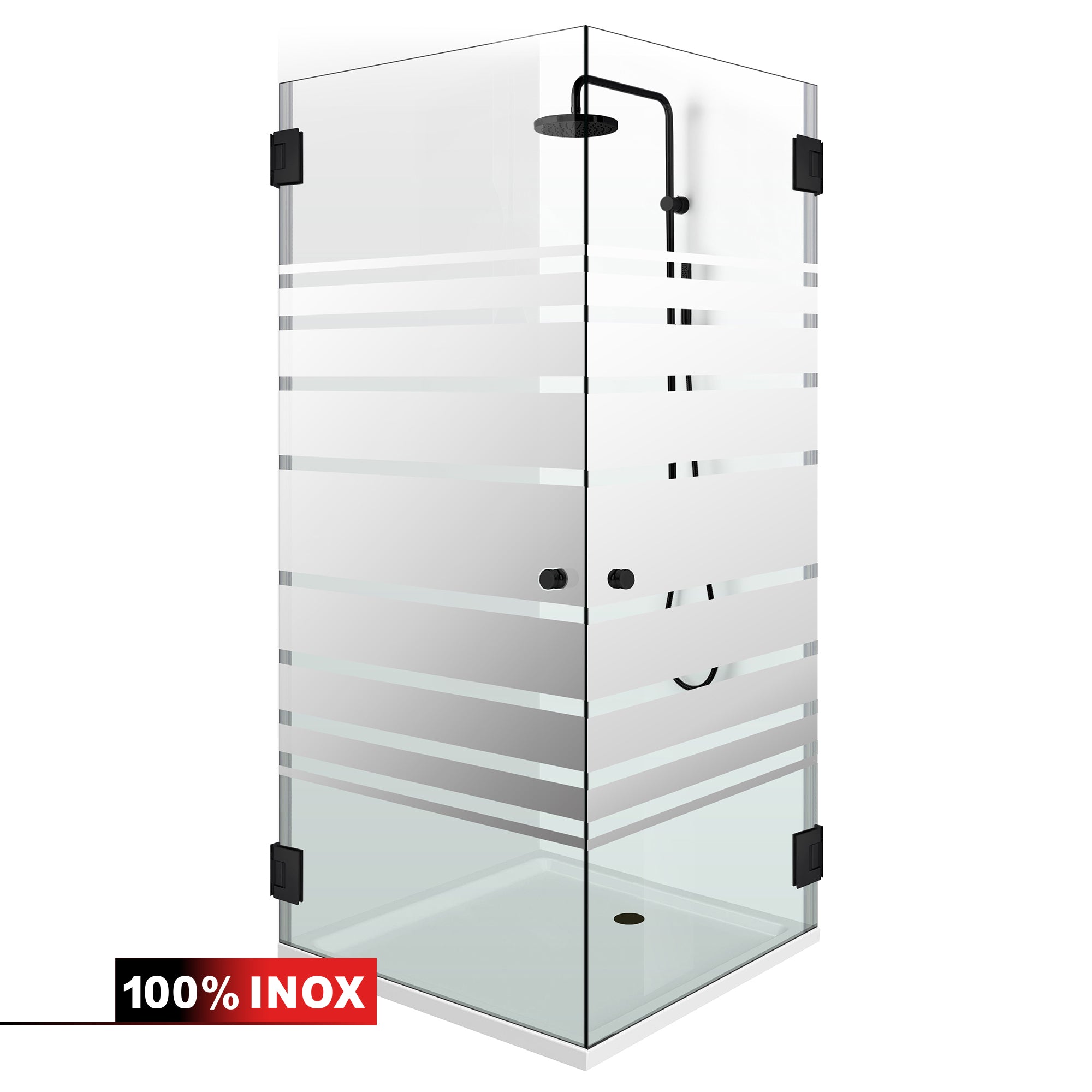 Shower enclosure with hinged door #Clear