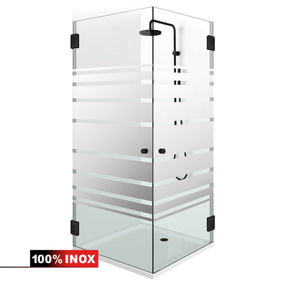 Shower enclosure with hinged door #Clear