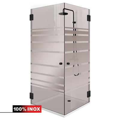 Shower enclosure with hinged door #Bronze