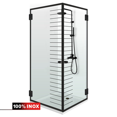 Shower enclosure with hinged door #Clear