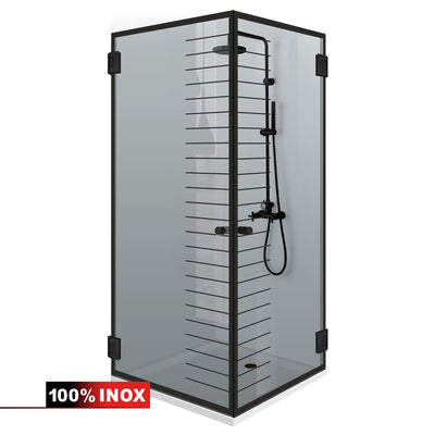 Shower enclosure with hinged door #Grey