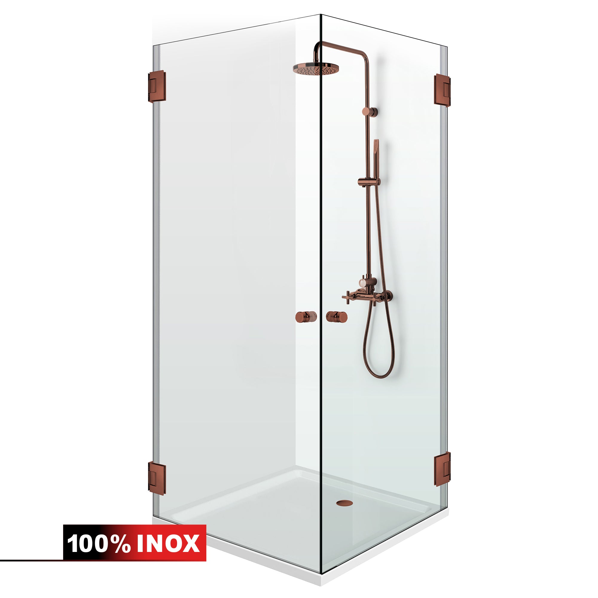 Shower enclosure with hinged door #Clear