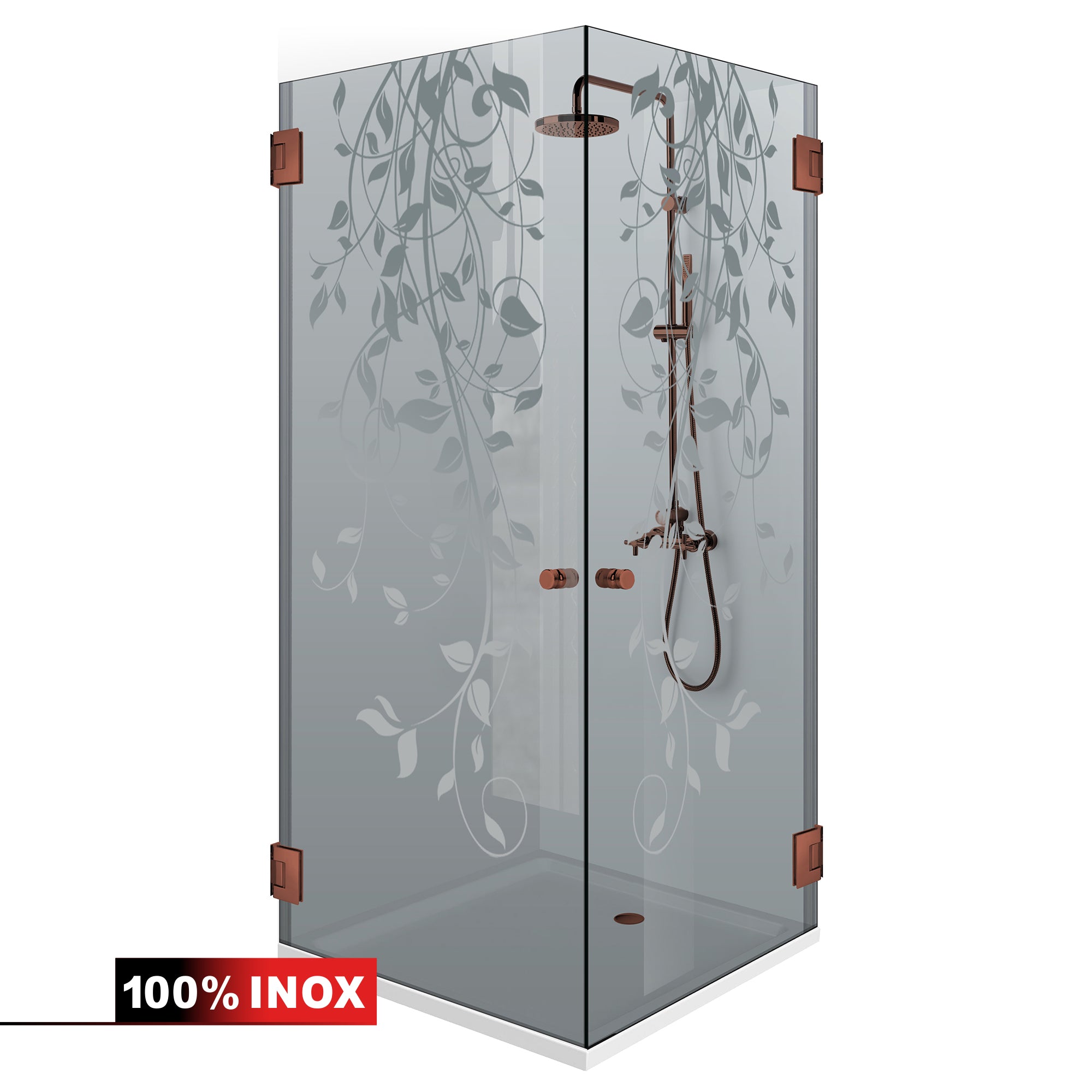 Shower enclosure with hinged door #Grey