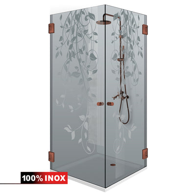 Shower enclosure with hinged door #Grey