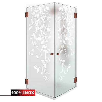 Shower enclosure with hinged door #Satiné