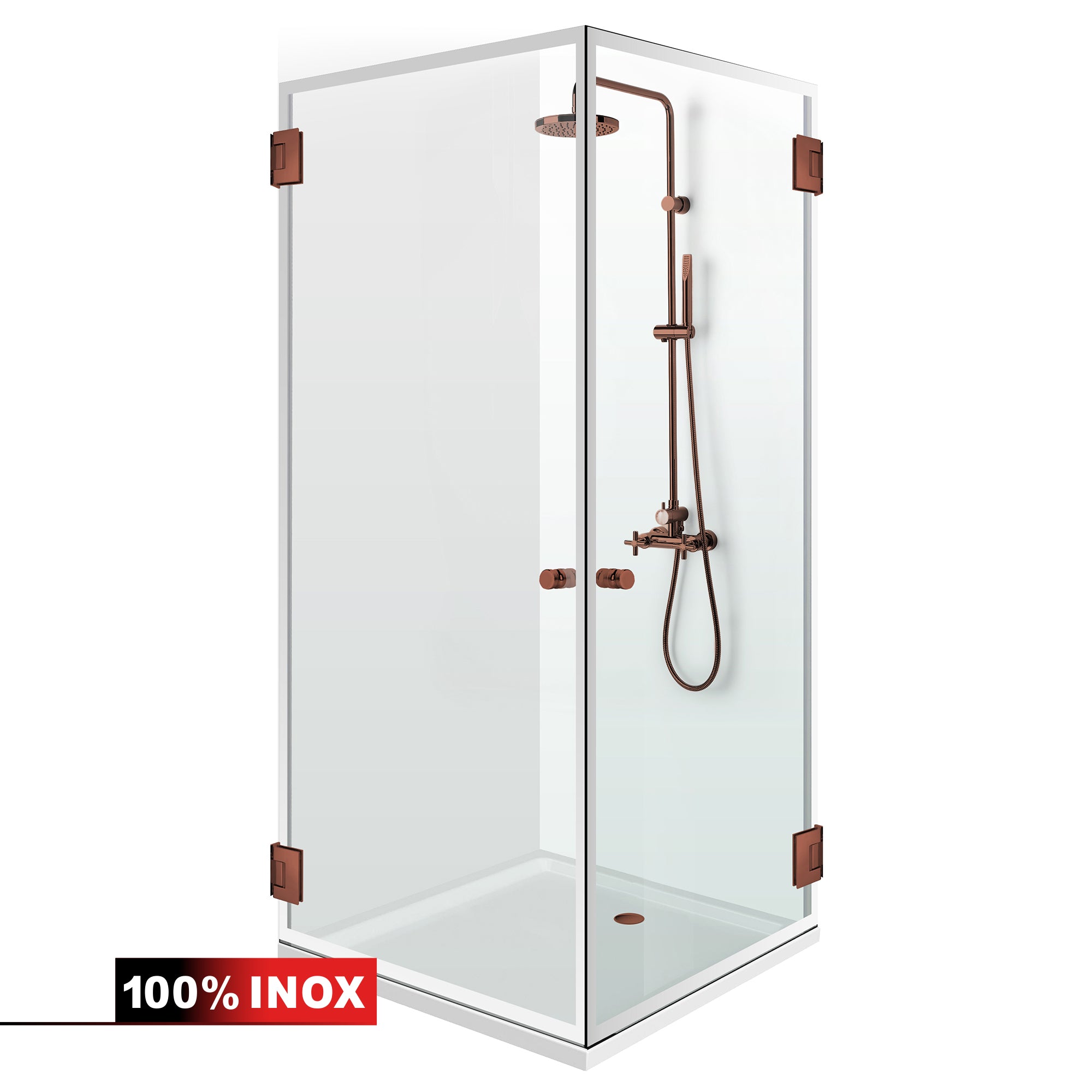 Shower enclosure with hinged door #Clear