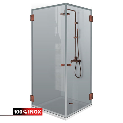 Shower enclosure with hinged door #Grey