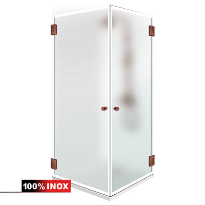 Shower enclosure with hinged door #Satiné