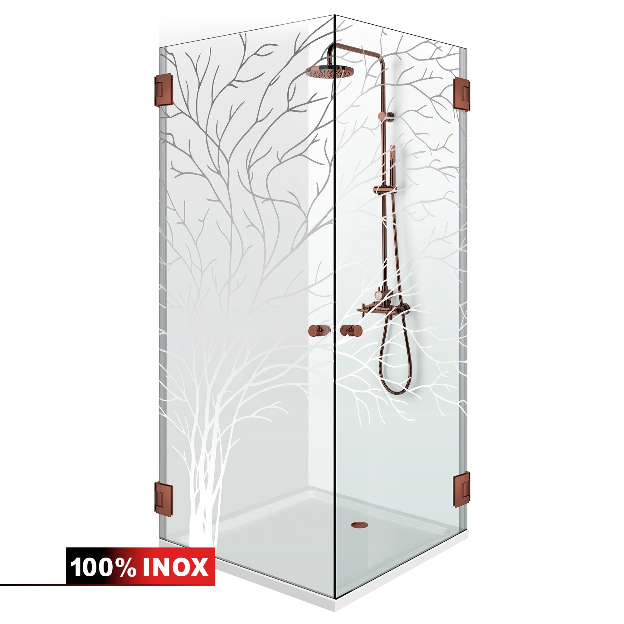 Shower enclosure with hinged door #Clear
