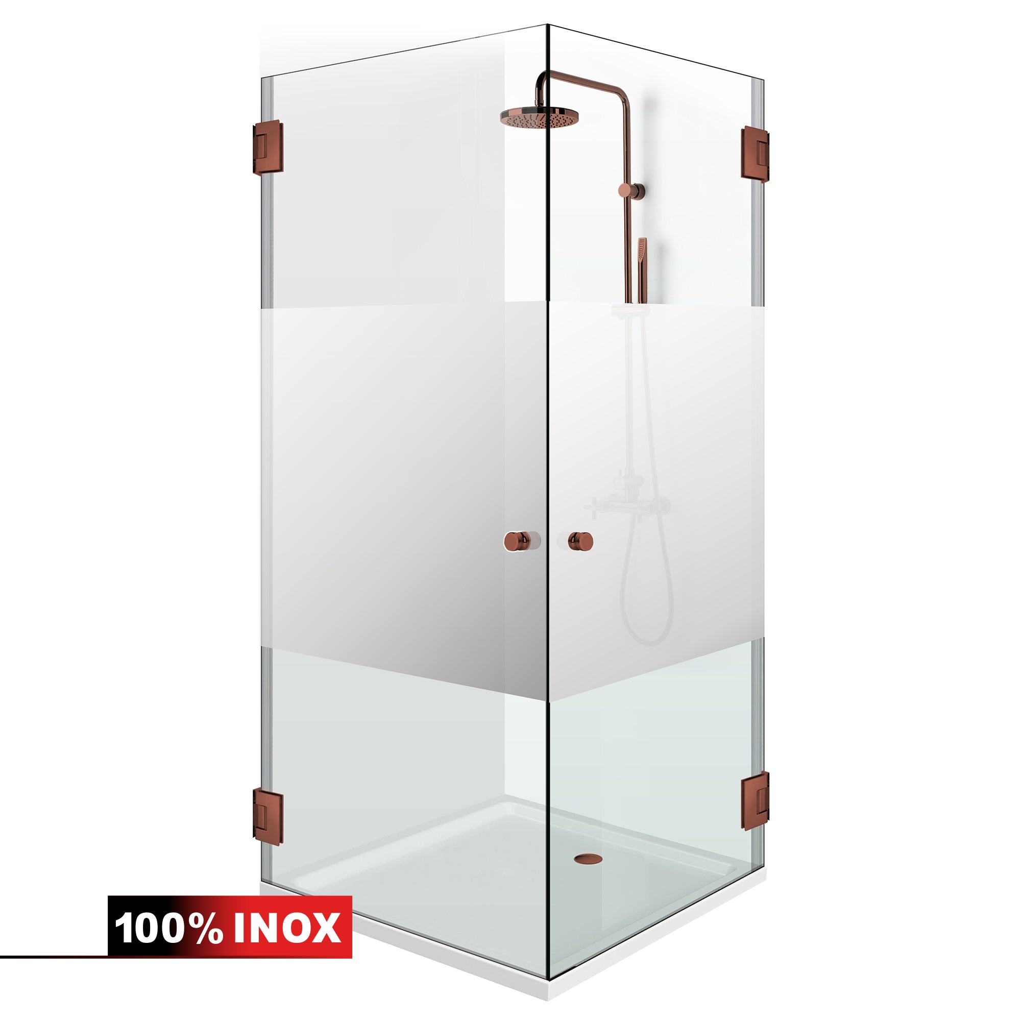 Shower enclosure with hinged door #Clear